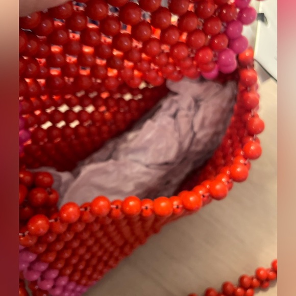 NEW Kate Spade New York x Target - Pink/Red ‎ Colorblock Beaded Crossbody Bag - Picture 5 of 9